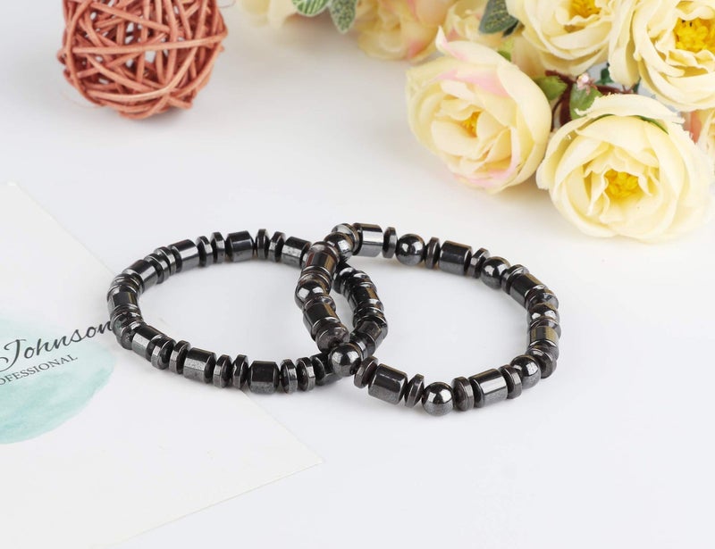 THUNARAZ 4Pcs Hematite Bracelet for Men Women Bangle Bracelet Magnetic Tiger Eye Bracelets - Image 5